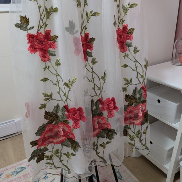 Size 2 Embroidered Floral Tulle Dress - Picture 7 of 11